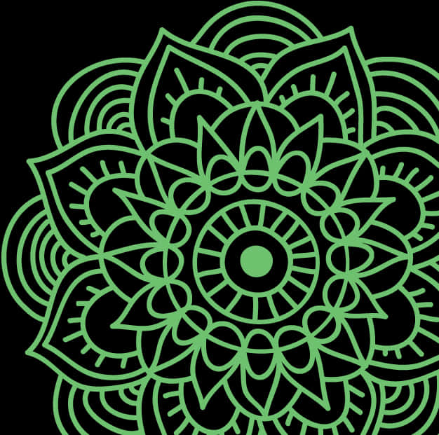 Neon Green Mandala Design PNG Image