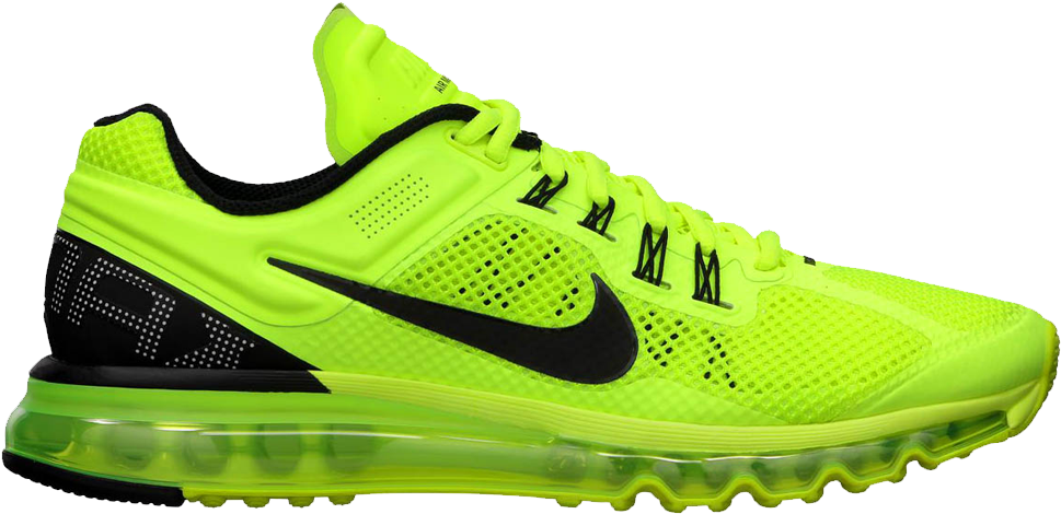 Neon Green Nike Air Max Sneaker PNG Image