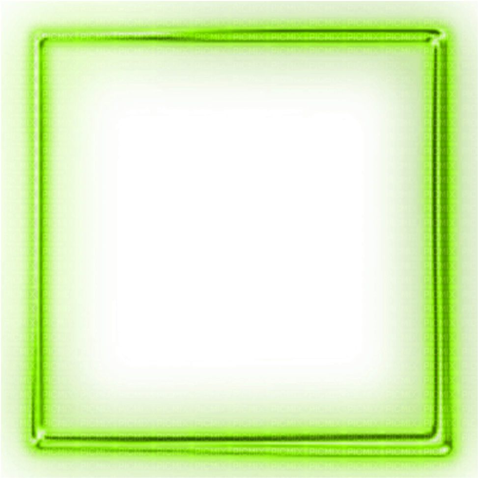 Neon Green Square Frame PNG Image