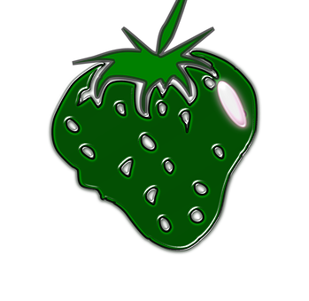 Neon Green Strawberry Art PNG Image