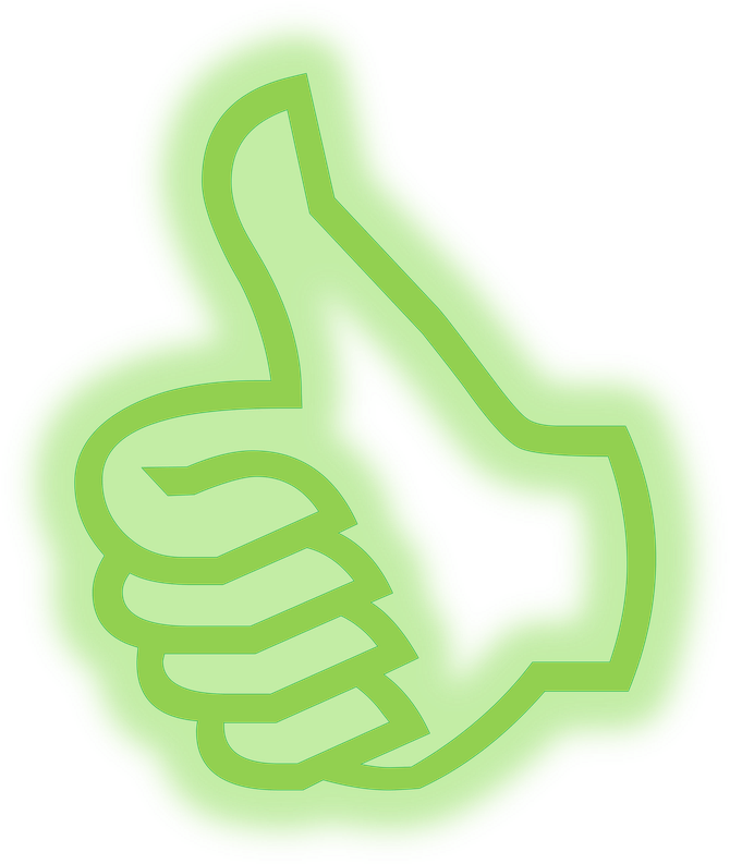 Neon Green Thumbs Up Emoji PNG Image