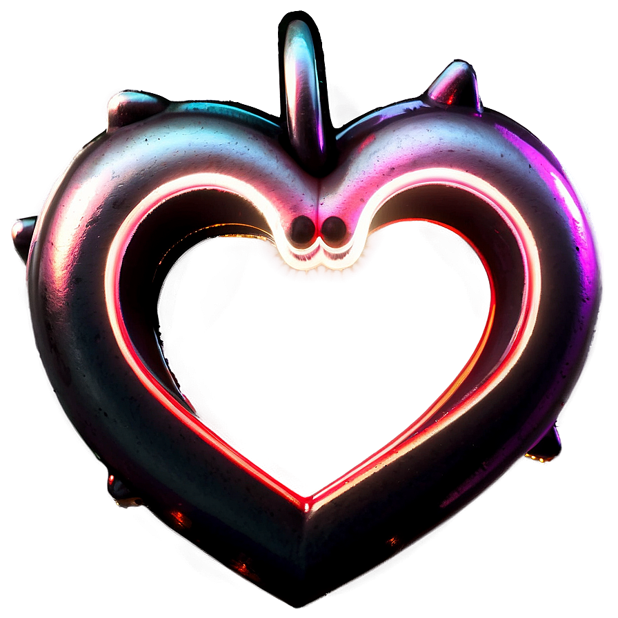 Neon Heart Background Png 06122024 PNG Image