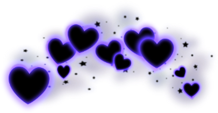 Neon Heart Crown Graphic PNG Image