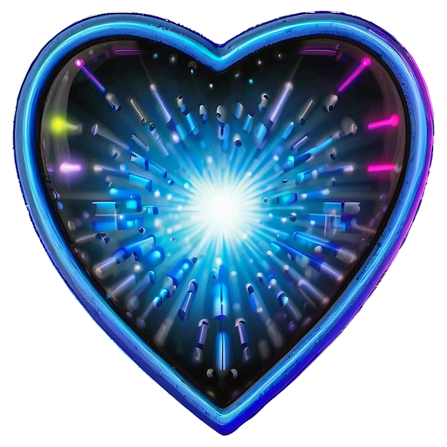 Neon Heart Decoration Png Ecg19 PNG Image