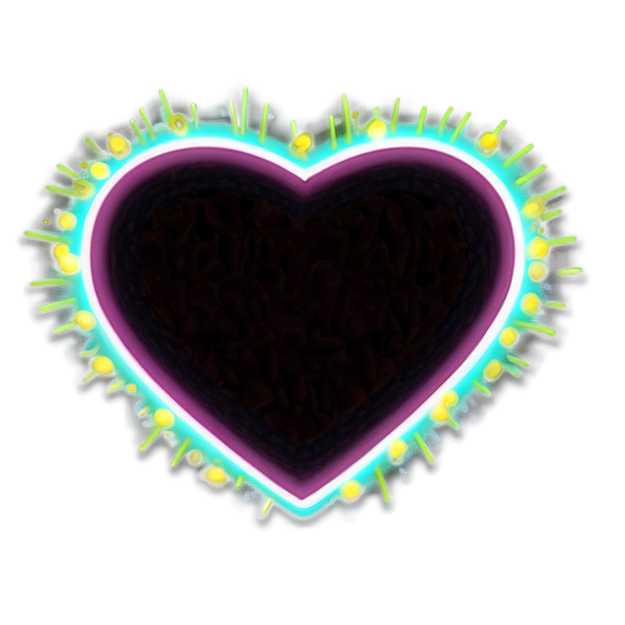 Neon Heart Drawing Png 06122024 PNG Image