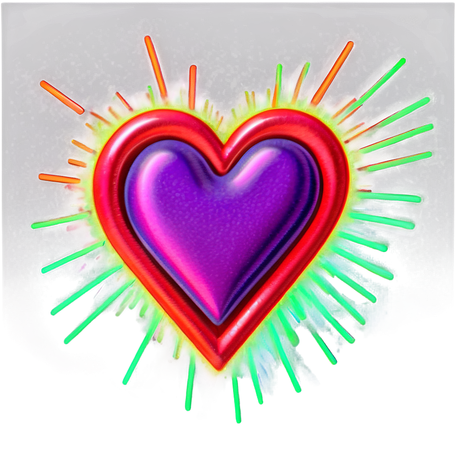 Neon Heart Drawing Png Ddh PNG Image