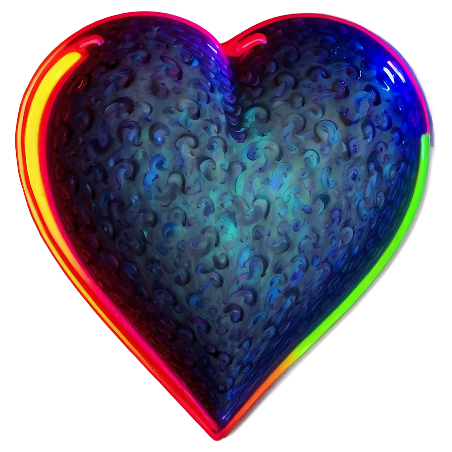 Neon Heart Element Png 06122024 PNG Image