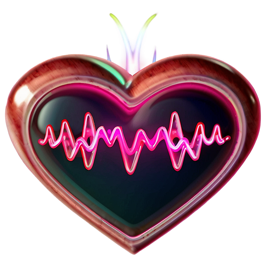 Neon Heart Emoji Png Art 05042024 PNG Image