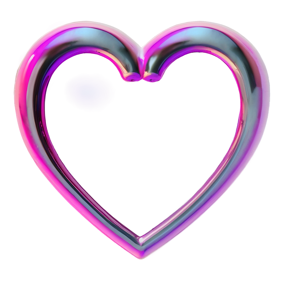 Neon Heart Emoji Png Art Pdu45 PNG Image