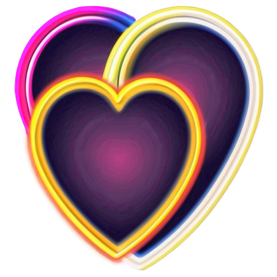 Neon Heart Illustration Png 06122024 PNG Image