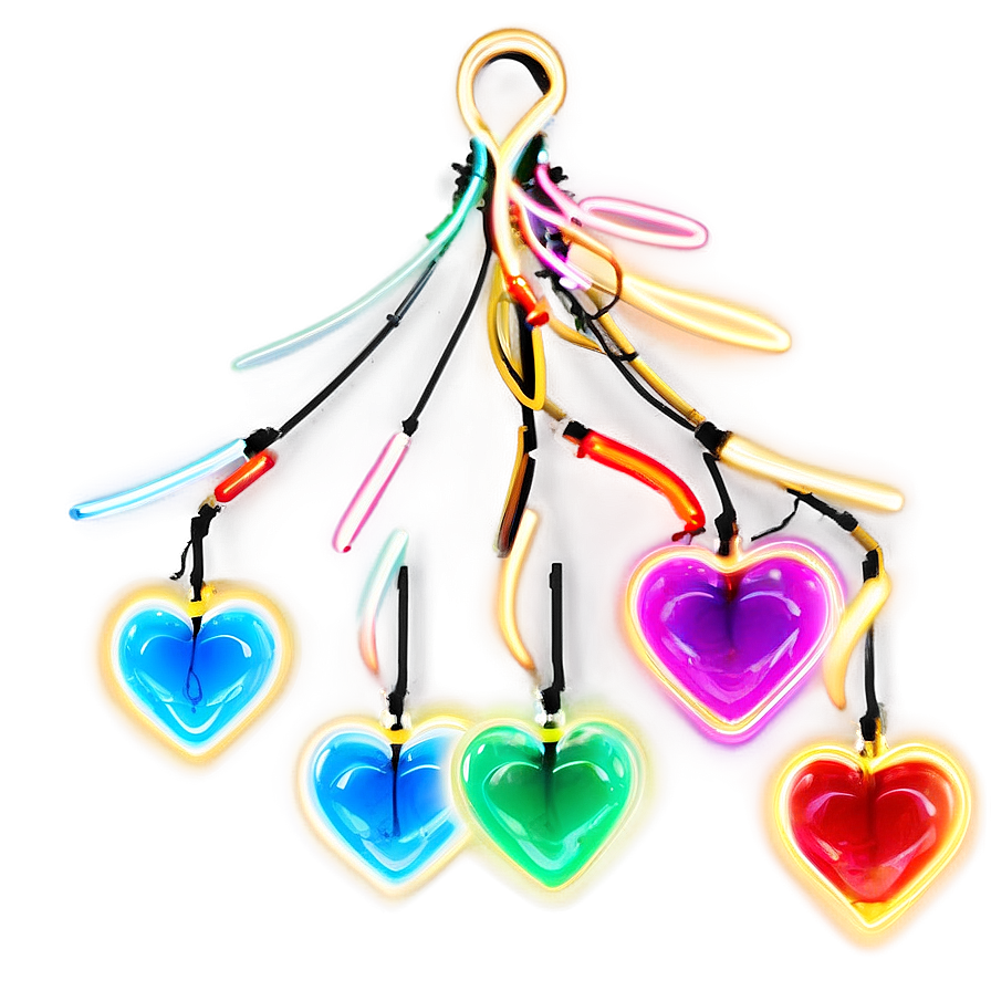 Neon Heart Light Png C PNG Image