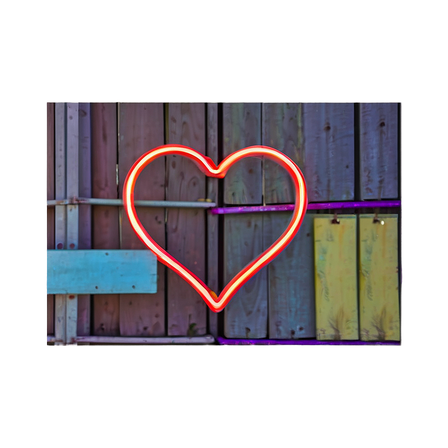 Neon Heart Light Sign Png Pon97 PNG Image