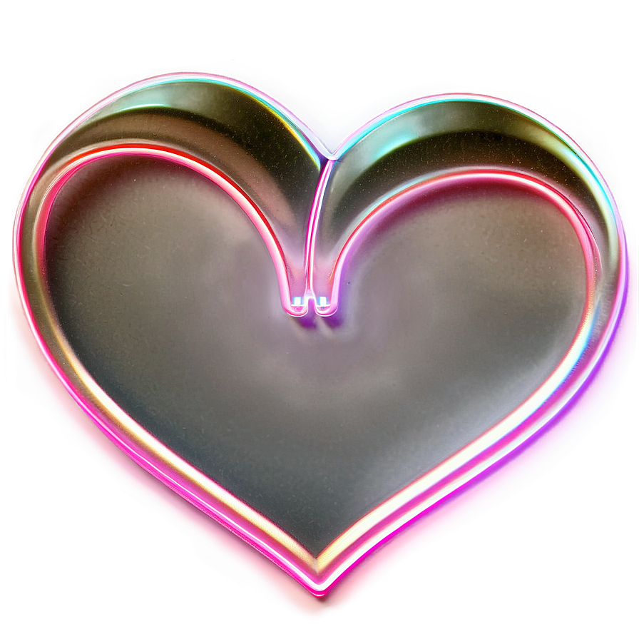 Neon Heart Outline Png 06122024 PNG Image