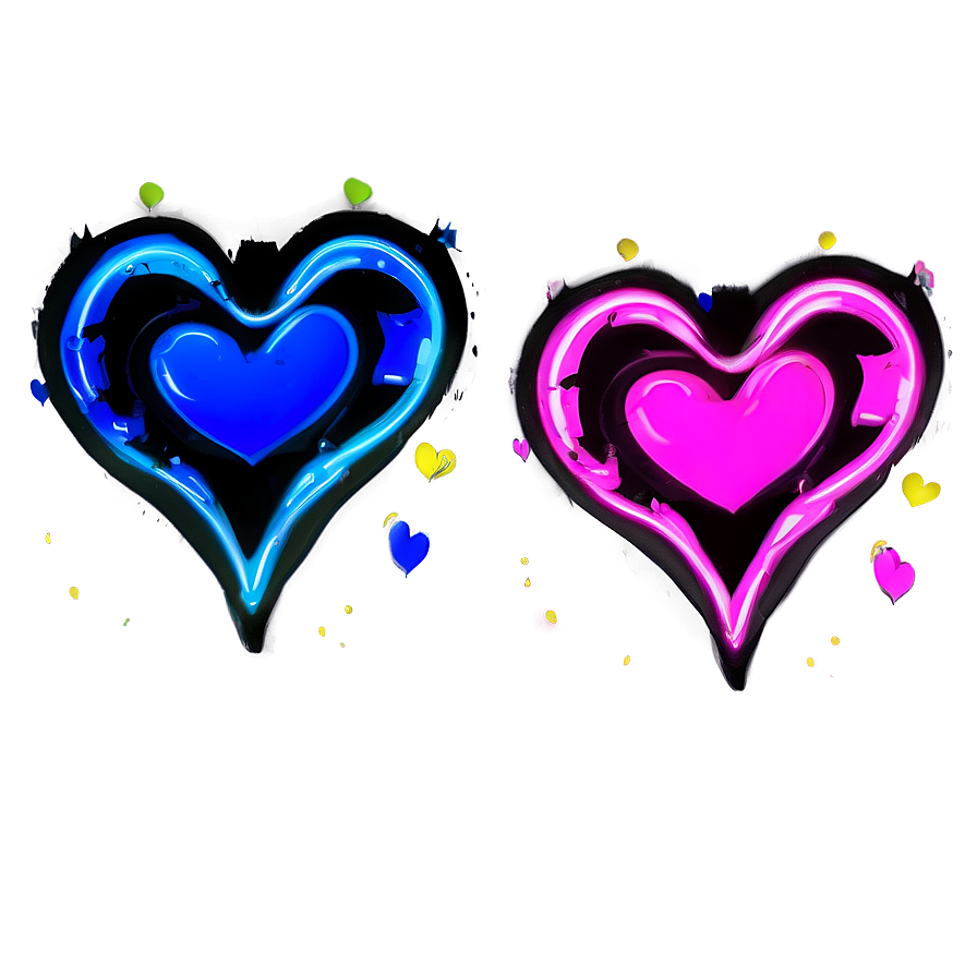 Neon Heart Sketch Png Aev PNG Image