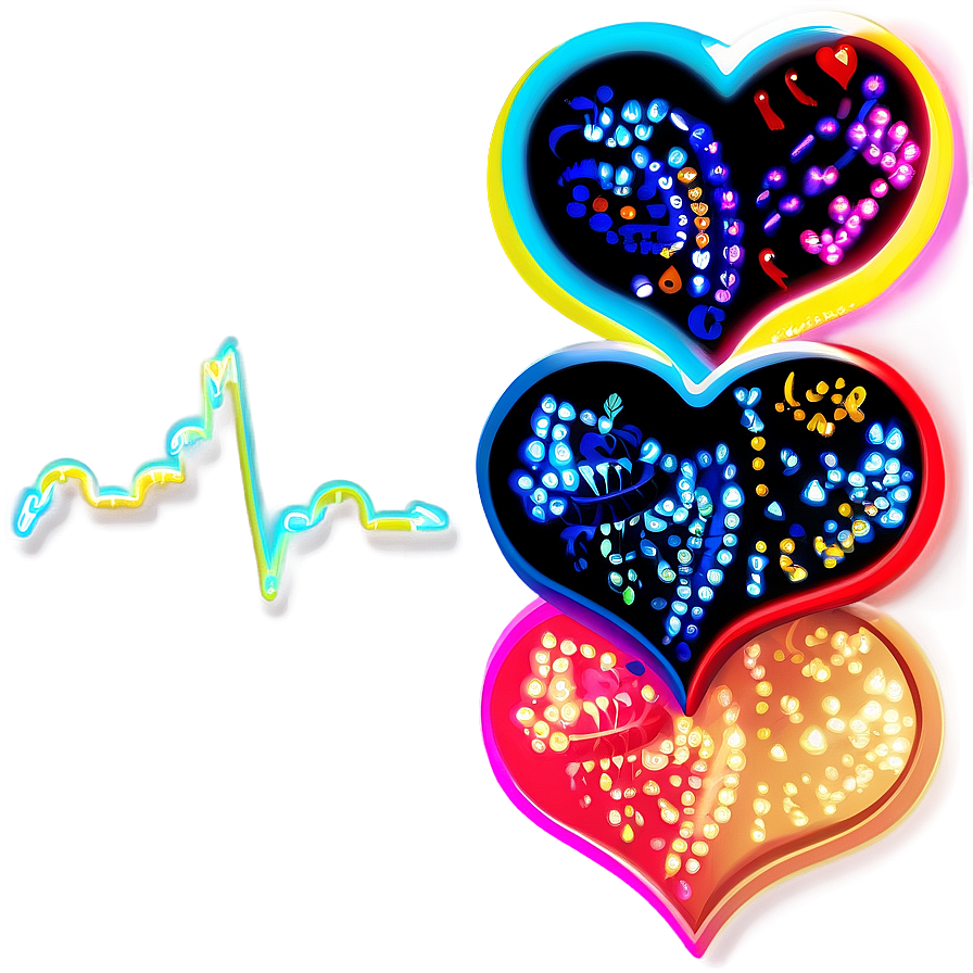 Neon Heart Vector Png Ypu PNG Image