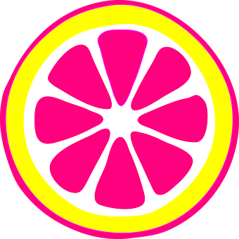 Neon Lemon Slice Graphic PNG Image