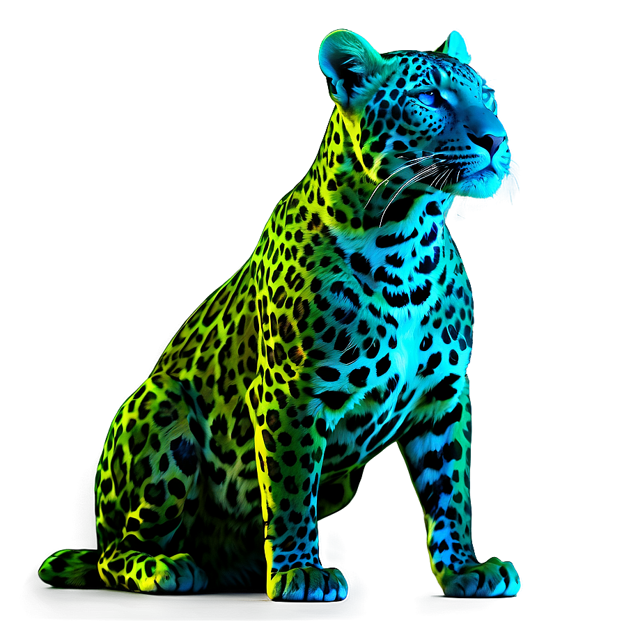 Neon Leopard In Darkness Png Uac62 PNG Image