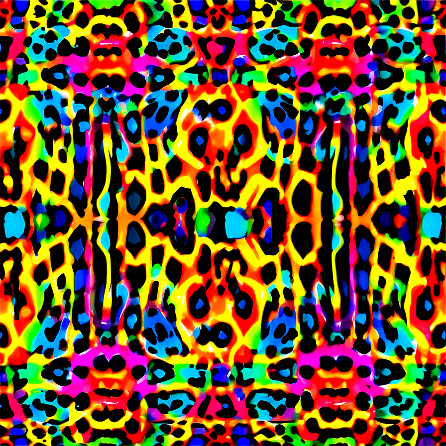 Neon Leopard Pattern Png Eih96 PNG Image