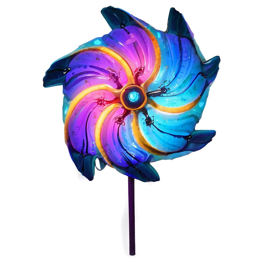 Neon Light Pinwheel Png 06282024 PNG Image