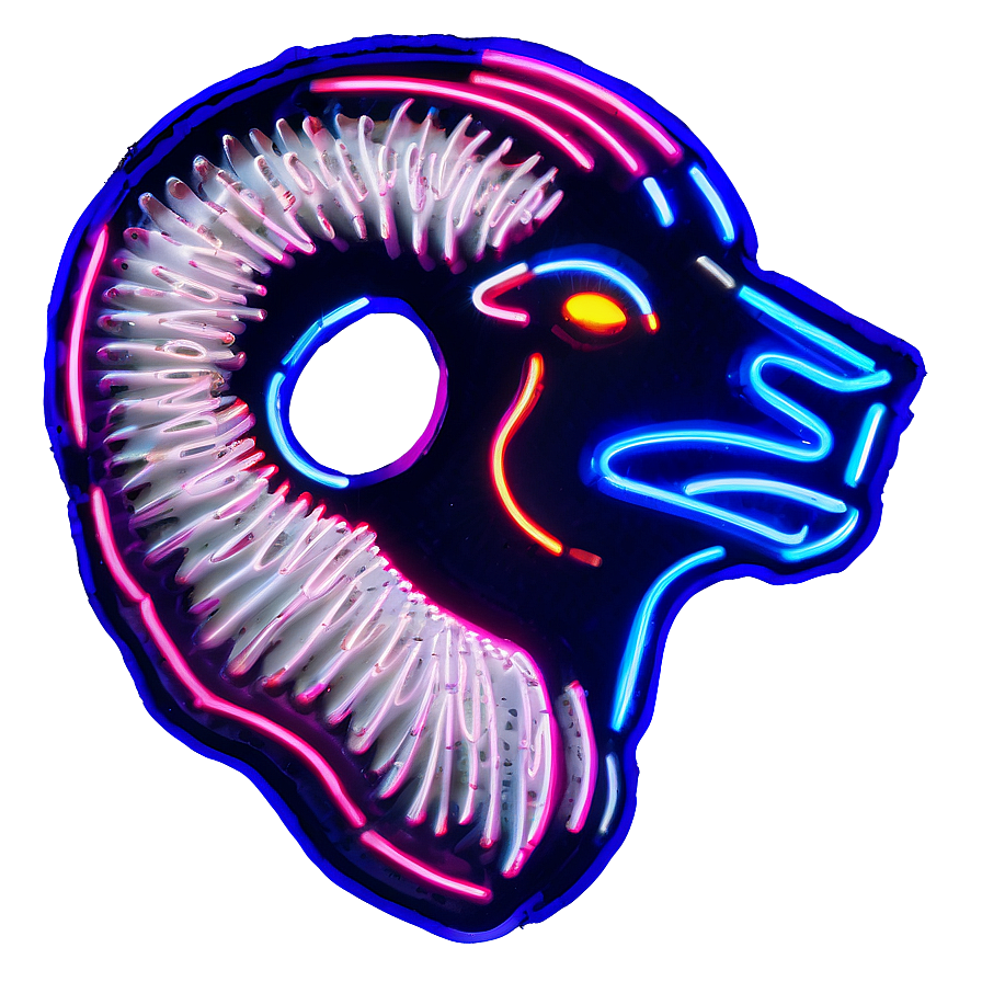 Neon Light Ram Head Sign Png Vym63 PNG Image