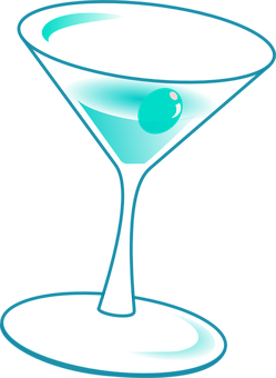 Neon Martini Glass PNG Image