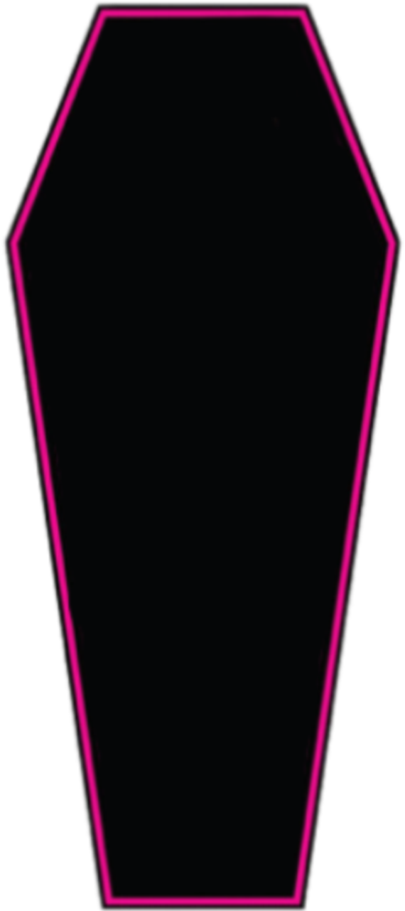 Neon Outlined Coffin Graphic PNG Image