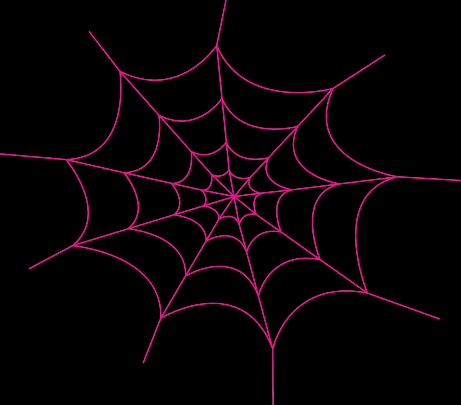 Neon Pink Spider Webon Black Background PNG Image