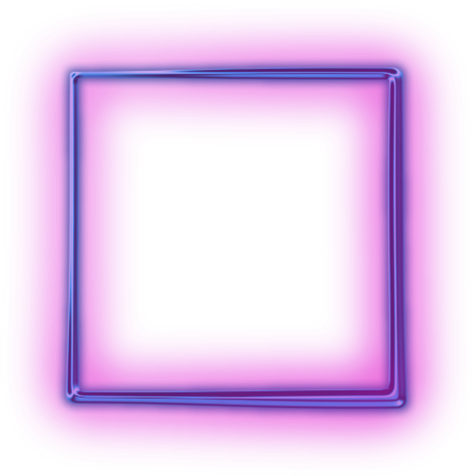 Neon Pink Square Frame PNG Image