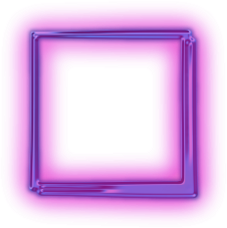 Neon Pink Square Frame PNG Image