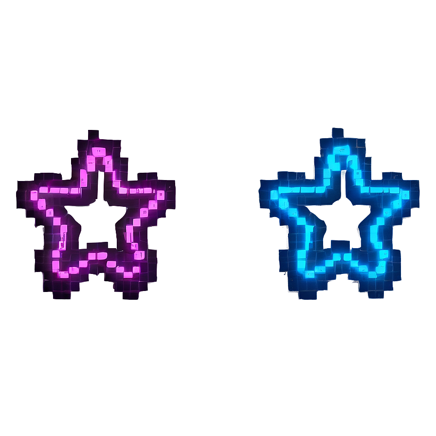 Neon Pixel Star Symbol Png 25 PNG Image