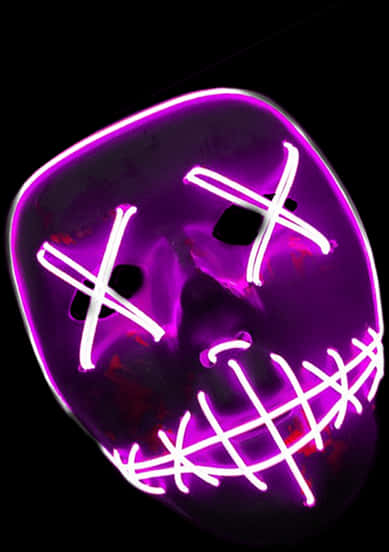 Neon Purple Hockey Mask PNG Image