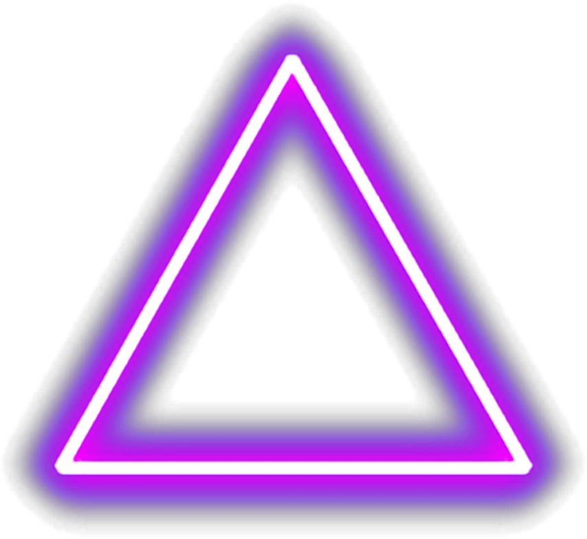 Neon Purple Triangle Outline PNG Image