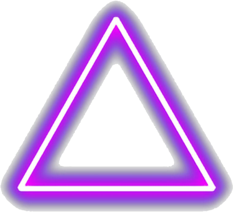 Neon Purple Triangle Outline PNG Image