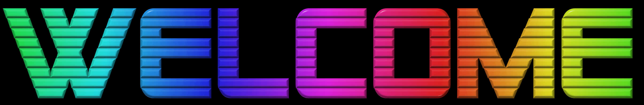 Neon Rainbow Welcome Sign PNG Image