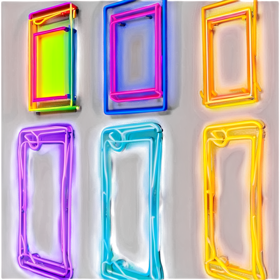 Neon Rectangle Outline Png Swk40 PNG Image