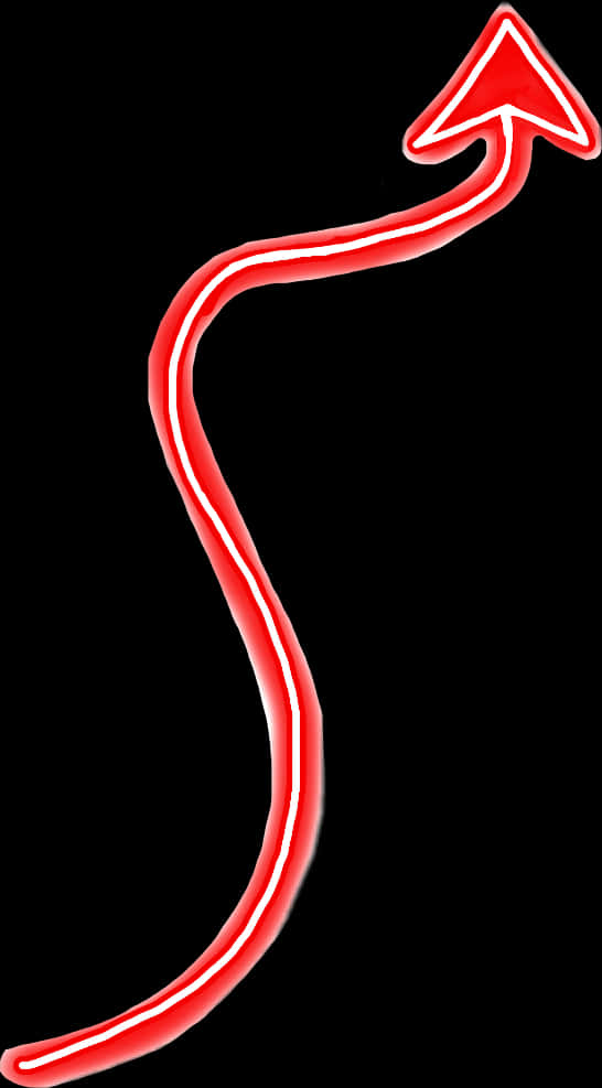 Neon Red Devil Tail PNG Image