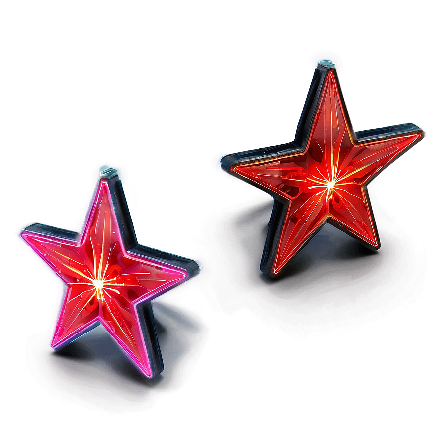 Neon Red Star Png Vcv34 PNG Image