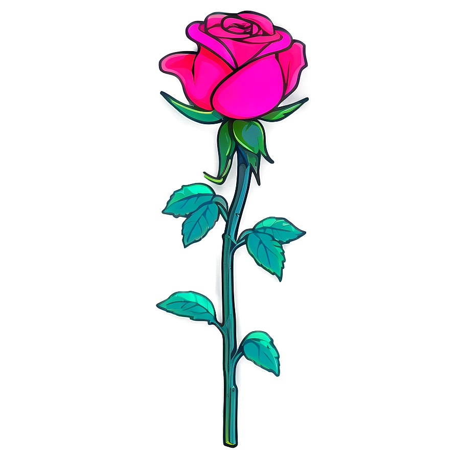 Neon Rose Png Fnc87 PNG Image