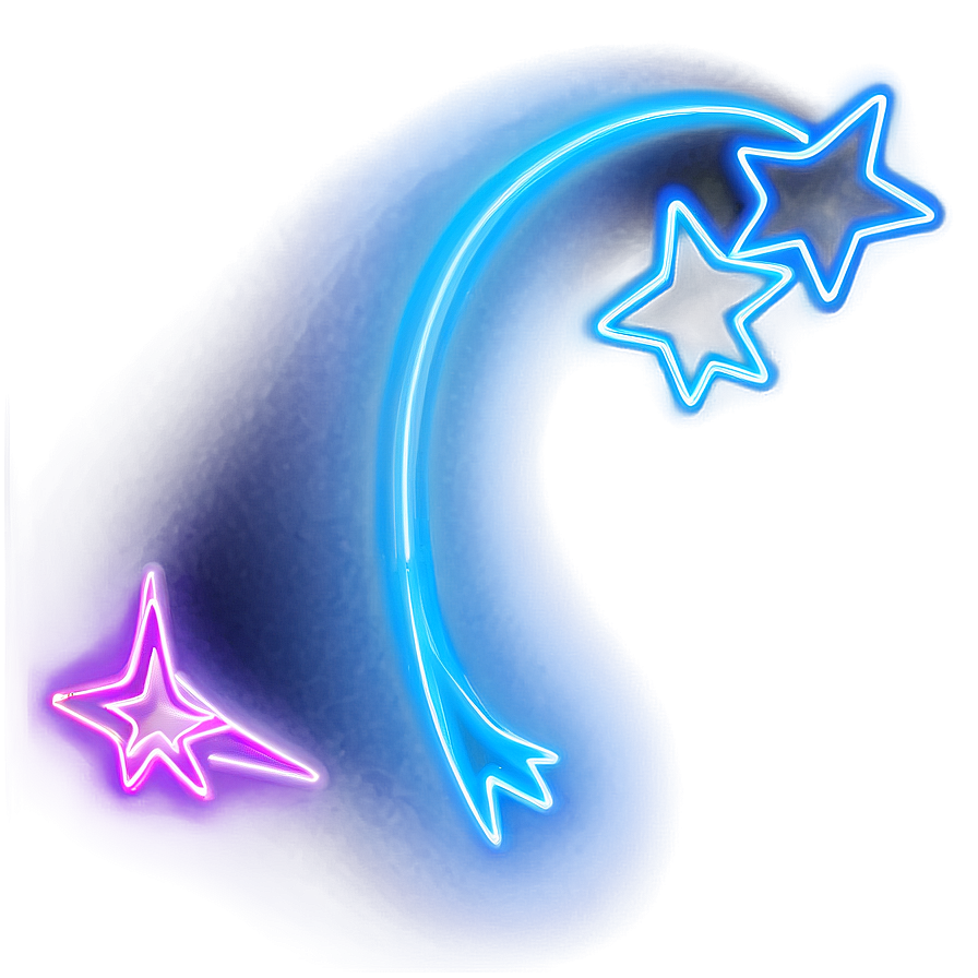 Neon Shooting Star Glow Png Tll PNG Image