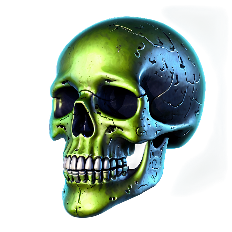 Neon Skull Artwork Png A PNG Image