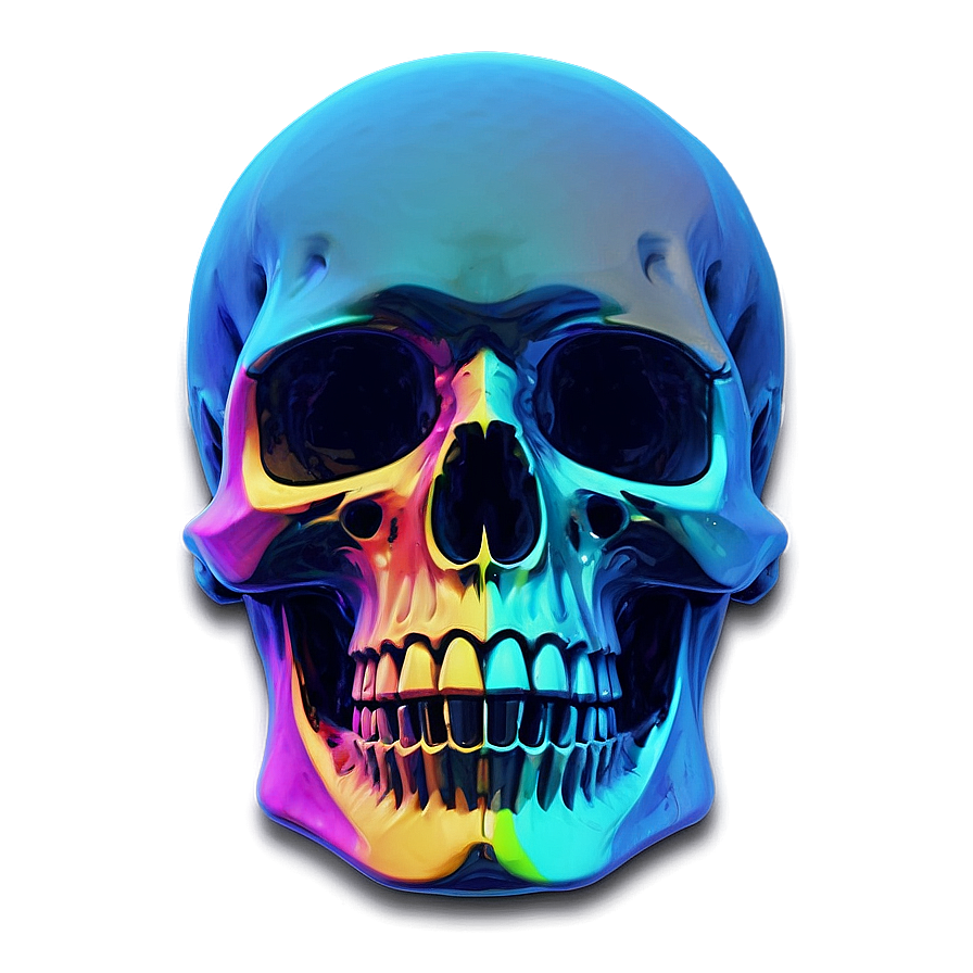 Neon Skull Artwork Png C PNG Image