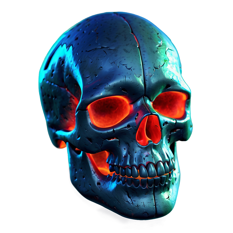 Neon Skull Artwork Png D PNG Image