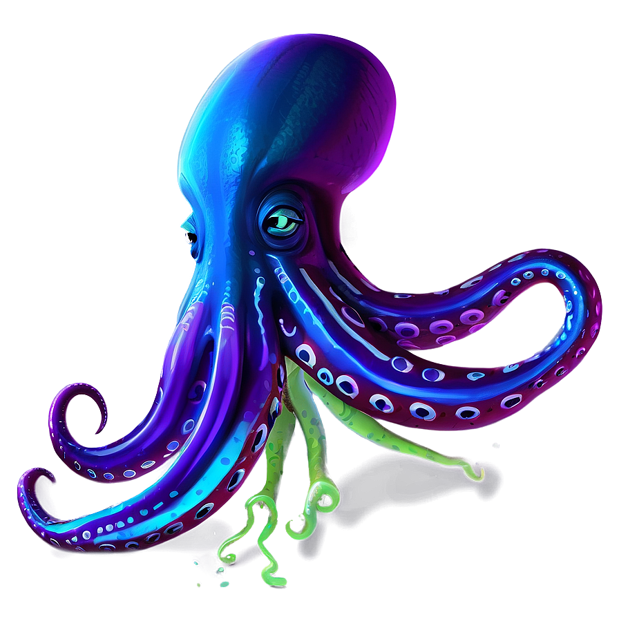 Neon Squid Image Png Gdc36 PNG Image