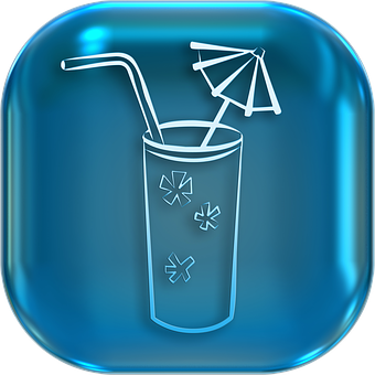 Neon Style Drink Icon PNG Image