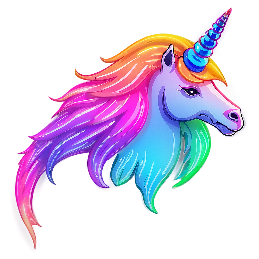 Neon Unicorn Clipart Png Snb34 PNG Image