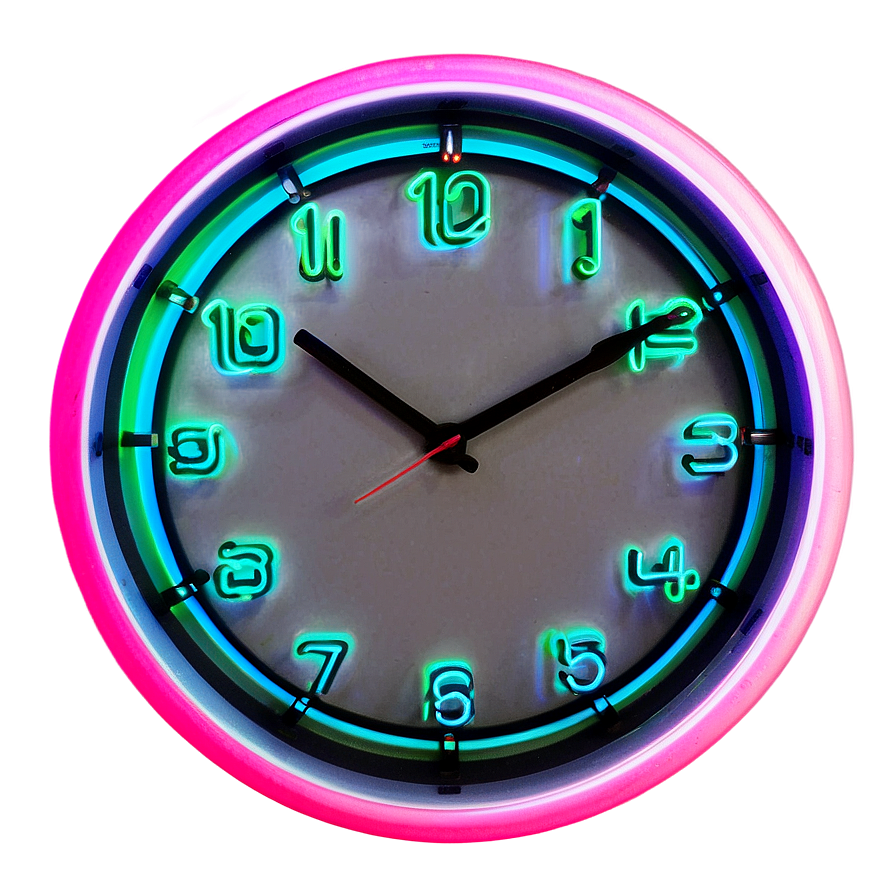 Neon Wall Clock Png Gsw57 PNG Image