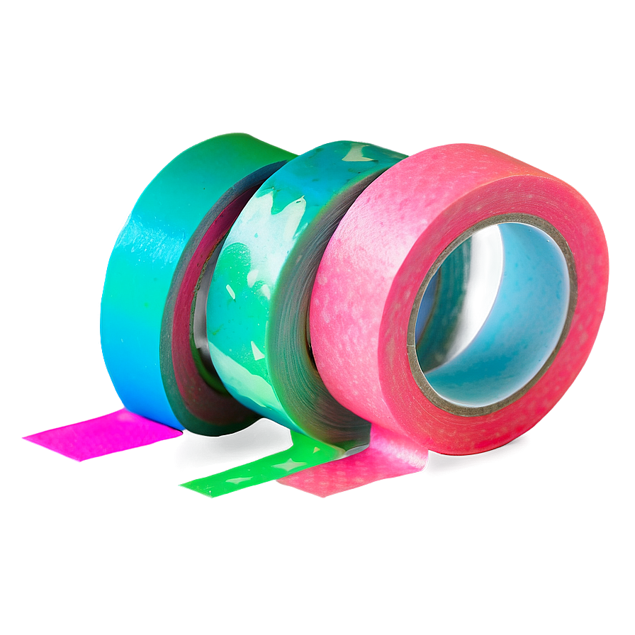 Neon Washi Tape Aesthetic Png Odm19 PNG Image