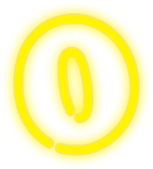 Neon Yellow At Symbol PNG Image