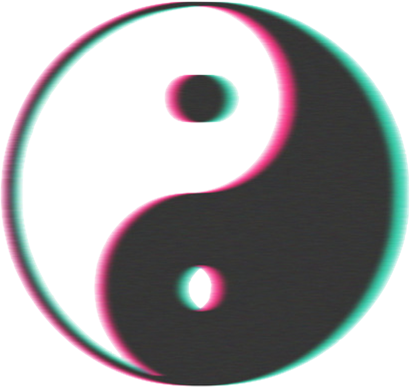 Neon Yin Yang Symbol PNG Image