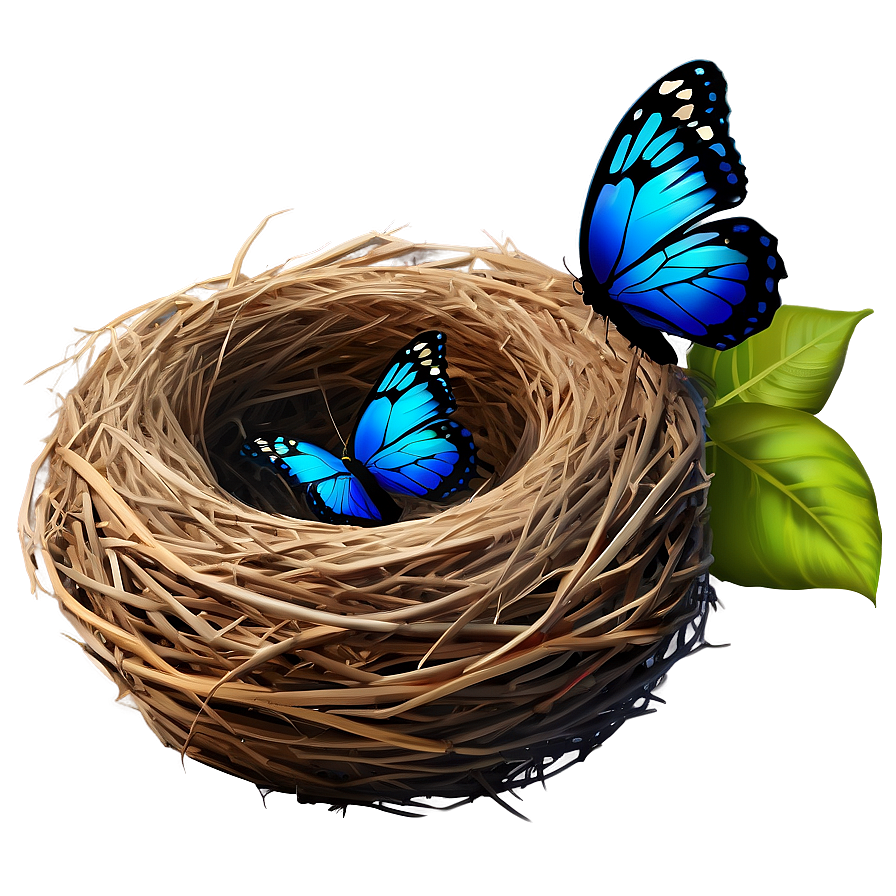 Nest With Butterfly Png 05252024 PNG Image